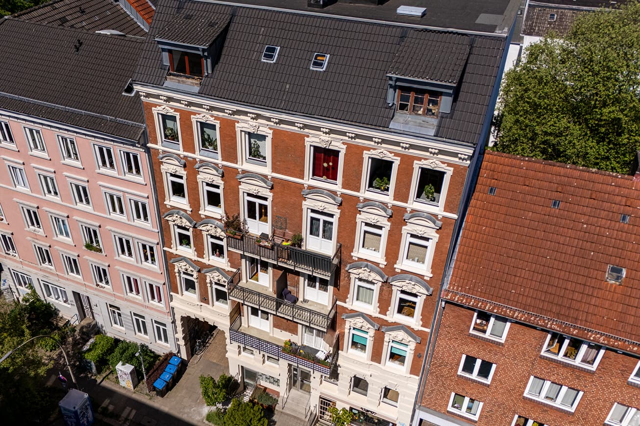 Drohnenansicht des Objektes-Hamburg Amandastraße
