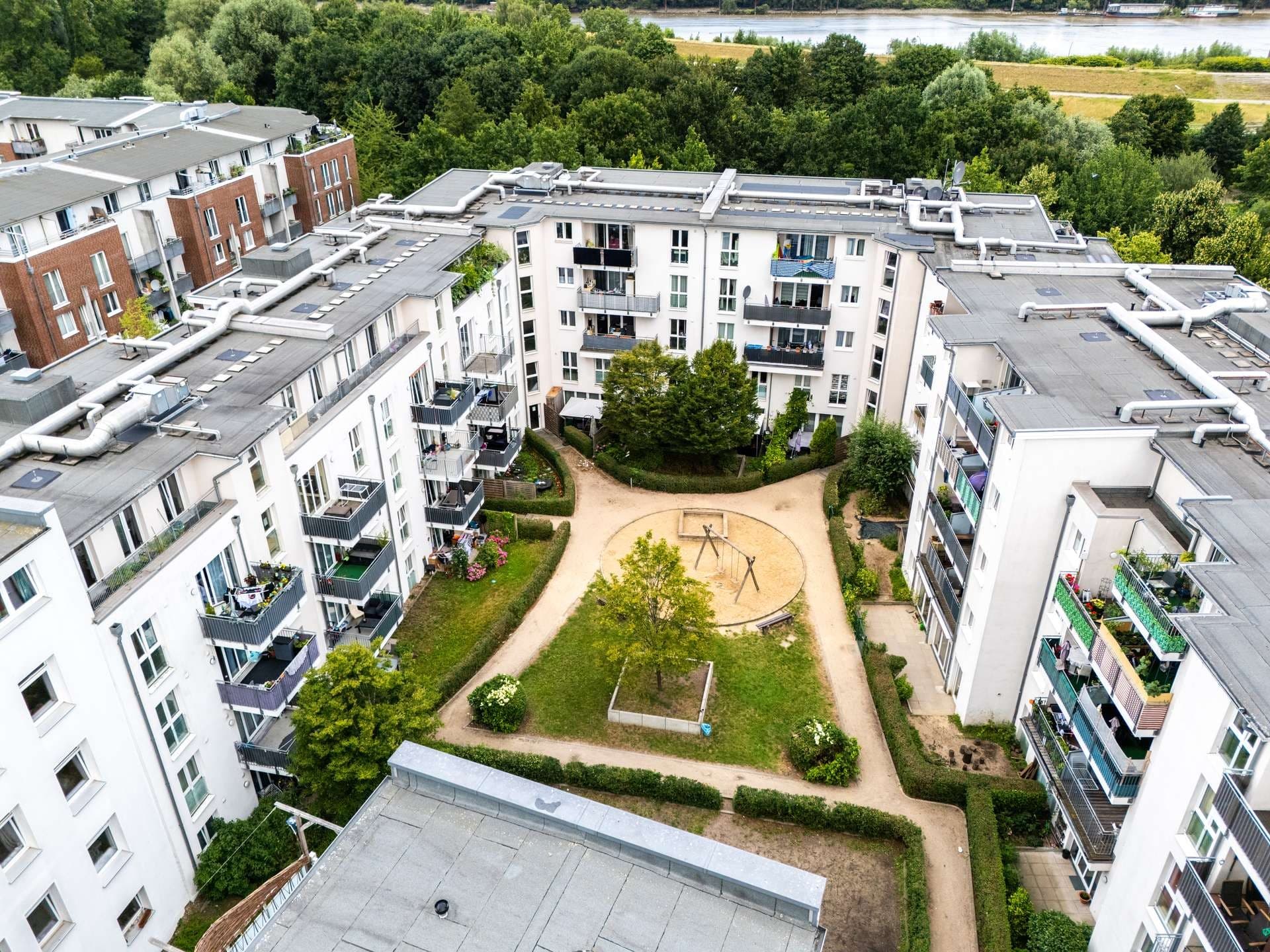 Drohnenansicht der Referenz Veringstraße Hamburg Wilhelmsburg